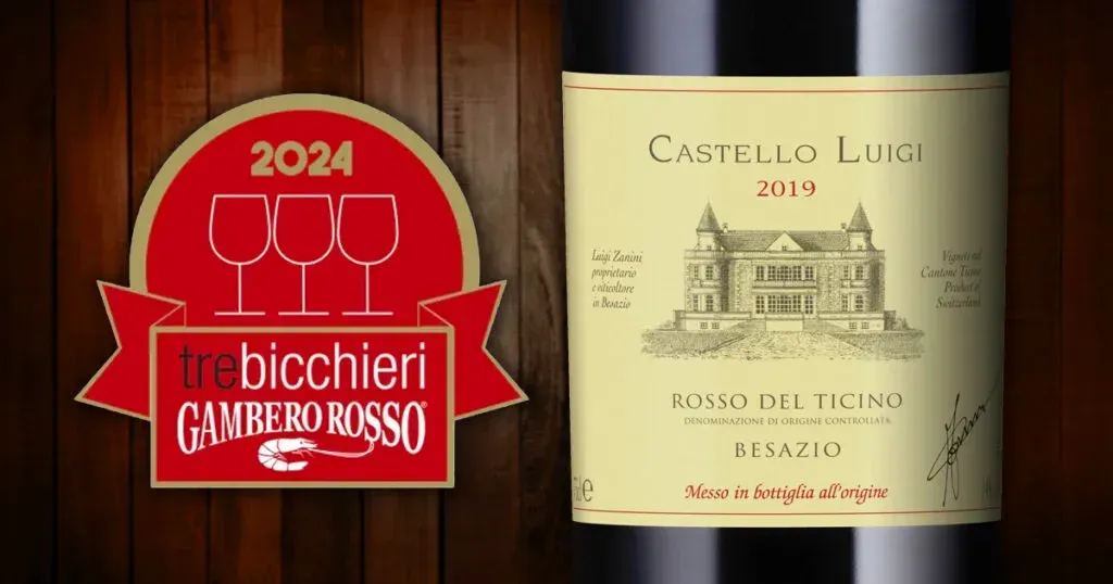 Exclusive bottle of 2019 Castello Luigi Rosso del Ticino, a sought-after Swiss wine